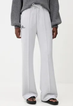 MSGM pantaloni de trening din bumbac culoarea gri, uni, 3941MDP71.257793 imagine
