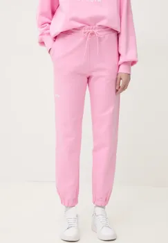 MSGM pantaloni de trening din bumbac culoarea roz, cu imprimeu, 2000MDP500.300000 imagine