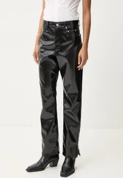 MSGM pantaloni femei, culoarea negru, drept, high waist, 3742MDP08.247800 imagine