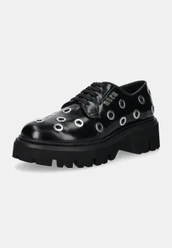 MSGM pantofi de piele femei, culoarea negru, cu platforma, 3741MDS154 519 imagine