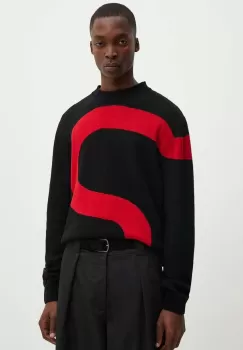 MSGM pulover de lana barbati, culoarea negru, 3740MM218.247593 imagine