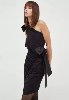 MSGM rochie culoarea negru, mini, evazati imagine