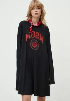MSGM rochie din bumbac culoarea negru, mini, oversize, 3741MDA78.247798 imagine