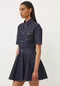MSGM rochie jeans culoarea albastru marin, mini, evazati, 3741MDA234.247766 imagine
