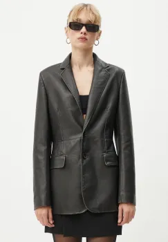 MSGM sacou culoarea negru, un singur rand de nasturi, neted, 3741MDG21L.247622 imagine