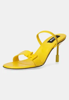 MSGM sandale de piele culoarea galben, 3841MDS837 imagine