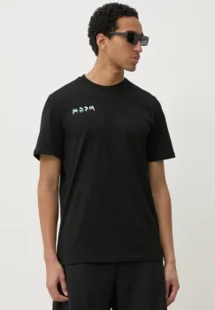 MSGM tricou din bumbac barbati, culoarea negru, cu imprimeu, 3840MM101.257097 imagine