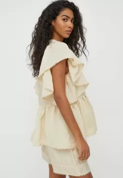 MUNTHE bluza femei, culoarea bej, neted imagine