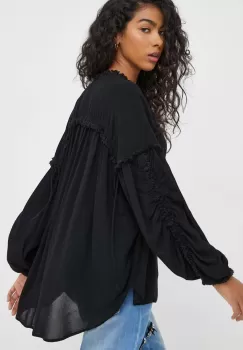 MUNTHE bluza femei, culoarea negru, neted imagine