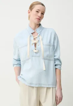 MUNTHE bluza subtire de blugi FUXALIMA femei, neted, 251100725110 imagine