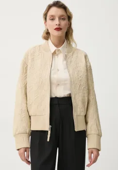 MUNTHE geaca bomber de piele FERRIL femei, culoarea bej, de tranzitie, 251151525105 imagine