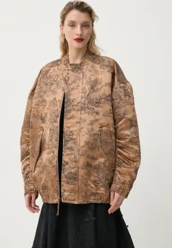 MUNTHE geaca bomber FYFFE femei, culoarea maro, de tranzitie, oversize, 251153025113 imagine