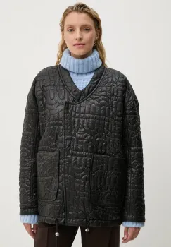 MUNTHE geaca cu doua fete TIMOTHIE femei, culoarea negru, de tranzitie, oversize, 243153524343 imagine