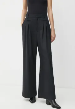 MUNTHE pantaloni STORMY femei, culoarea negru, lat, high waist, 244141624412 imagine