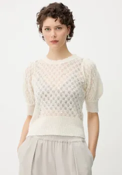 MUNTHE pulover de lana POPTA culoarea bej, light, 252161925274 imagine