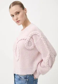 MUNTHE pulover de lana SAKIRA femei, culoarea roz, 244160724472 imagine