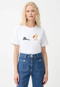 MUNTHE tricou din bumbac LACIN culoarea alb, 253110125360 imagine