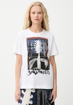 MUNTHE tricou din bumbac LACK culoarea alb, 253110025360 imagine