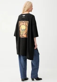 MUNTHE tricou din bumbac LYSIS culoarea negru, 253110525360 imagine