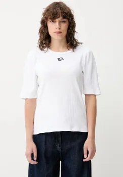 MUNTHE tricou din bumbac PARSA culoarea alb, 252110025264 imagine