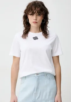 MUNTHE tricou din bumbac TYLIE femei, culoarea alb, 251110625160 imagine