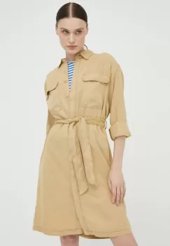 Mustang rochie culoarea bej, mini, drept imagine