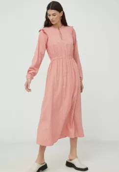 Mustang rochie culoarea portocaliu, maxi, evazati imagine