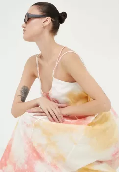 Mustang rochie din bumbac culoarea roz, maxi, evazati imagine