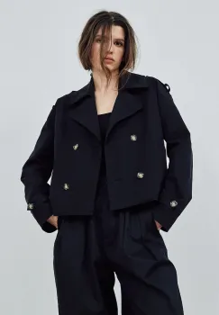 MUUV. geaca THEA culoarea negru, de tranzitie, oversize imagine