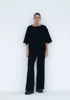 Muuv. pantaloni wide leg pentru femei, din bumbac MOAI imagine