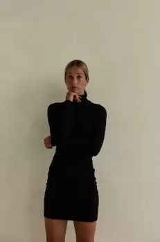 MUUV. rochie culoarea negru, mini, mulata imagine