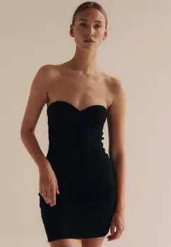 MUUV. rochie culoarea negru, mini, mulata imagine