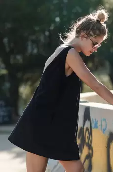 MUUV. rochie din bumbac Sukienka #skategirl culoarea negru, mini, oversize imagine