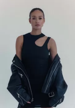 MUUV. rochie LARME culoarea negru, mini, mulata imagine