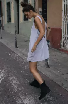 MUUV Rochie Skategirl culoarea gri, mini, oversize imagine