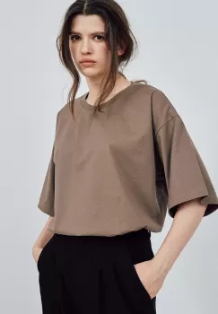 MUUV. tricou din bumbac READY TO WEAR culoarea bej imagine