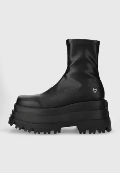 Naked Wolfe botine Sassy femei, culoarea negru, cu platforma imagine