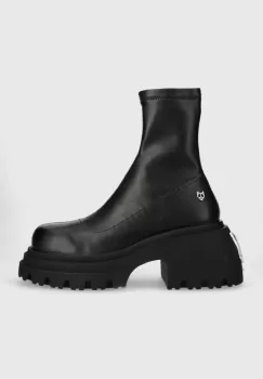 Naked Wolfe botine Secret femei, culoarea negru, cu toc drept imagine