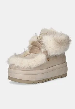 Naked Wolfe cizme de iarna Bambi culoarea bej, Bambi Faux Fur Suede Ice imagine