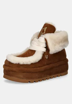 Naked Wolfe cizme de zapada din piele intoarsa Bambi culoarea bej, Bambi Suede Shearling Tan imagine