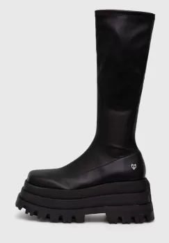 Naked Wolfe cizme Sin femei, culoarea negru, cu platforma imagine