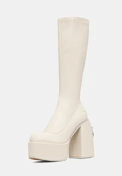 Naked Wolfe cizme Spice culoarea bej, cu toc drept, izolare usoara, Spice Chalk imagine