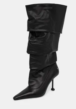 Naked Wolfe ghete de piele Vern femei, culoarea negru, cu toc cui, Vern Nappa Prince Leather Black imagine