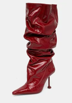 Naked Wolfe ghete de piele Vern femei, culoarea rosu, cu toc cui, Vern Crinkle Patent Leather Red imagine