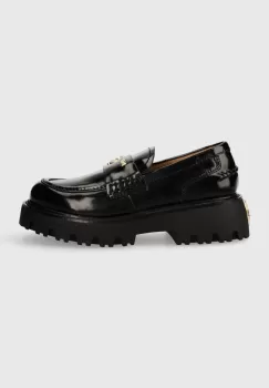 Naked Wolfe mocasini de piele Flawed femei, culoarea negru, cu platforma imagine