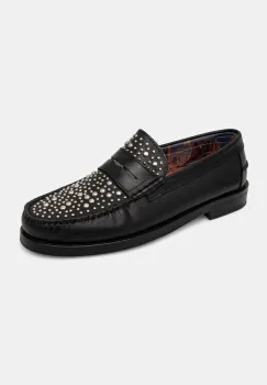 Naked Wolfe mocasini de piele Riviera barbati, culoarea negru, Riviera Black Studs imagine