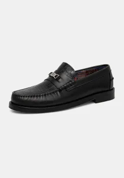 Naked Wolfe mocasini de piele Roma barbati, culoarea negru, Roma Black Croc imagine