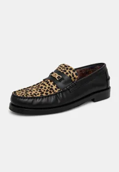 Naked Wolfe mocasini de piele Roma barbati, culoarea negru, Roma Leopard Hair imagine