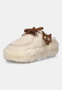 Naked Wolfe papuci de casa Blizzard culoarea bej, Blizzard Sand Suede/Shearling imagine