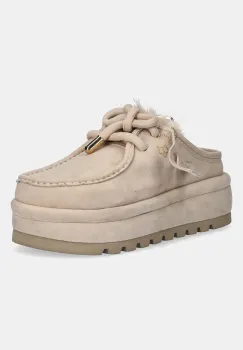 Naked Wolfe papuci din piele intoarsa Blizzard culoarea bej, Blizzard Suede Faux Fur Ice imagine